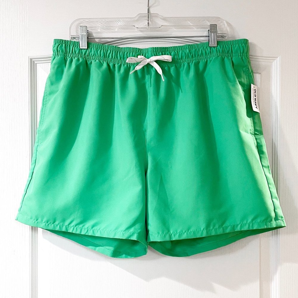 NWT Old Navy Northern Lights Green Swim Trunks Size Large